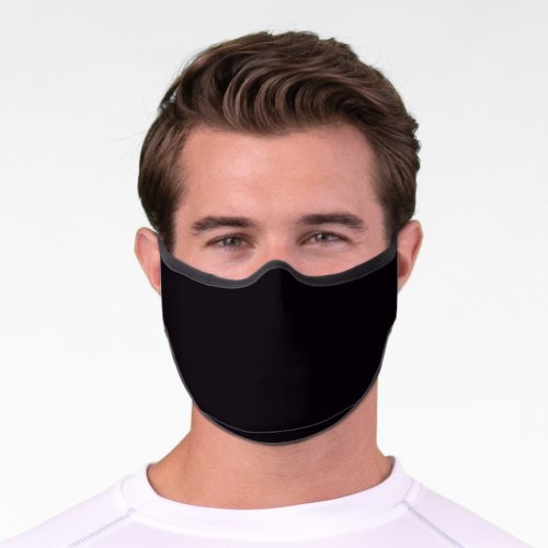 Modern Minimalist Basic Solid Black  Premium Face Mask