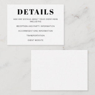 Modern Minimalist Bat Mitzvah Basic White Enclosure Card