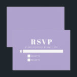 Modern Minimalist Bat Mitzvah Lavender Purple  RSVP Card<br><div class="desc">Bold Typography Lavender Purple Simple Modern Minimalist Bat Mitzvah RSVP Card</div>