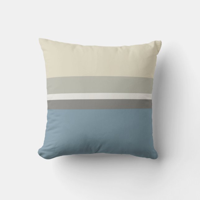 Modern Minimalist Beach House Stripe Throw Pillow (Front)