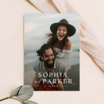 Modern Minimalist Beach Photo Overlay Wedding