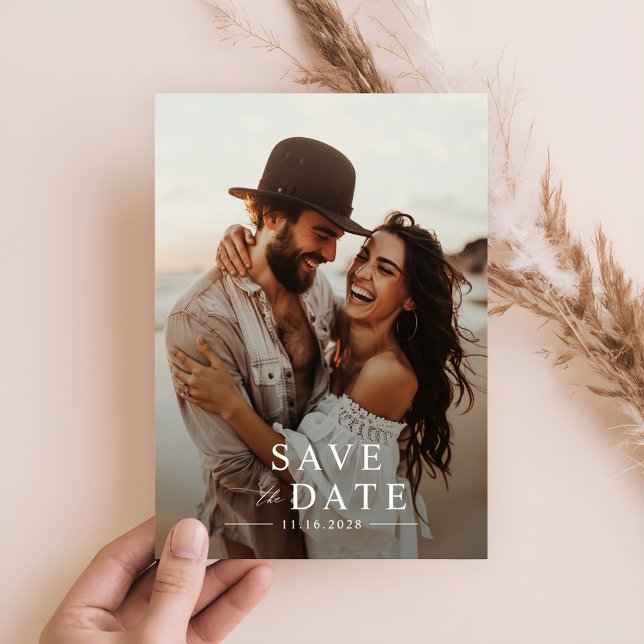 Modern Minimalist Beach Photo Wedding Save The Date (Creator Uploaded)