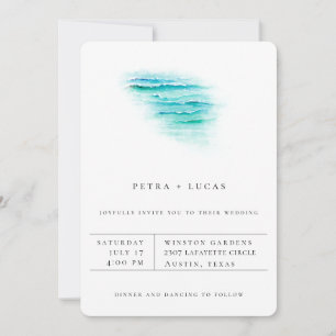 Modern Minimalist Beach Wedding Invitation