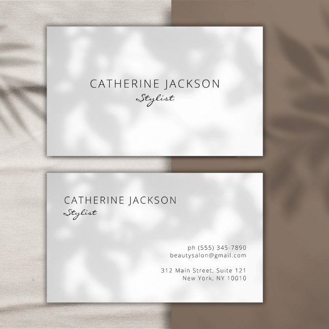 Modern & Minimalist Beauty Professionals Stylist Business Card (Modern & Minimalist Beauty Professionals Stylist Business Card)