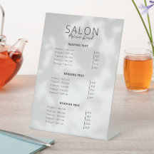Modern Minimalist Beauty Salon Price List