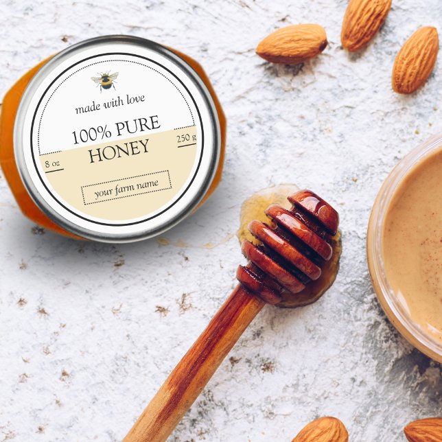 Modern Minimalist Bee Honey Label (Honey)