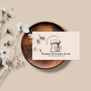 Modern Minimalist Beige Bakery & Pastry Chef Business Card