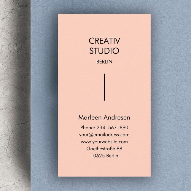 Modern Minimalist Beige Black Business Card (Creator Uploaded)