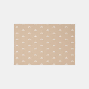Modern Minimalist Beige Boho Rainbow Rug