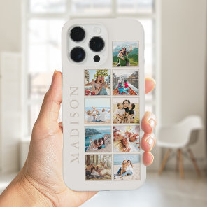 Modern Minimalist Beige Custom Photo Monogram iPhone 16 Pro Max Case