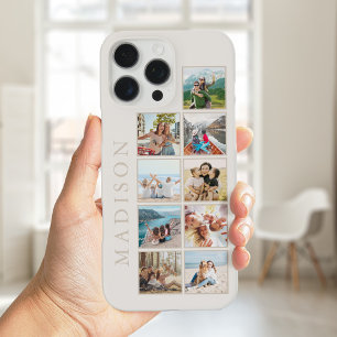 Modern Minimalist Beige Custom Photo Monogram iPhone 16 Pro Max Case