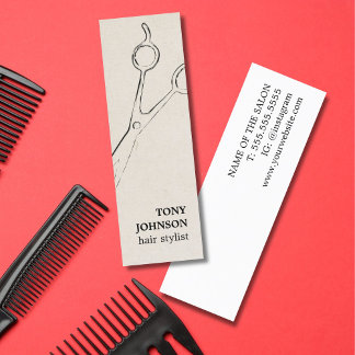 Modern Minimalist Beige Hair Stylist Mini Business Card