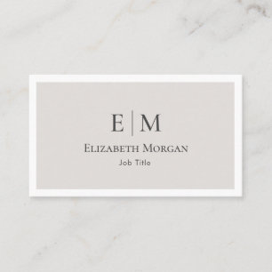 Modern Minimalist Beige Light Gray Simple Business Card