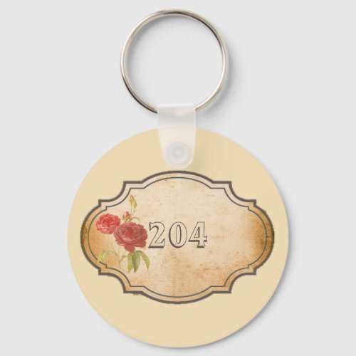 Modern Minimalist Beige Old Clock Personalized Key Keychain