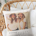Modern Minimalist Best Friends BFF Photo Throw Pillow<br><div class="desc">Design is composed of fun and playful typography with sans serif and serif font. Add a custom photo.</div>