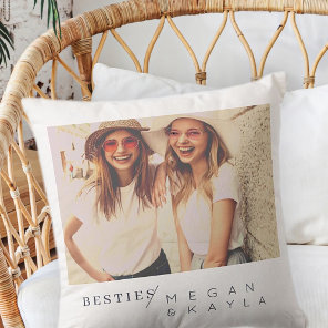 Modern Minimalist Best Friends BFF Photo Throw Pillow