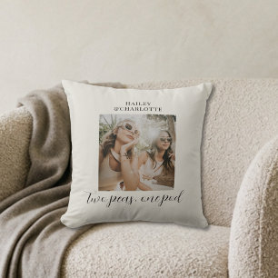 Modern Minimalist Best Friends Forever Neutral Throw Pillow