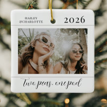 Modern Minimalist Best Friends Photo Christmas