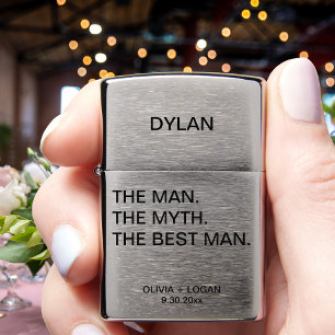 Modern Minimalist Best Man Zippo Lighter