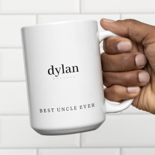 Modern Minimalist Best Uncle Ever Personalized Two-Tone Coffee Mug