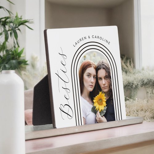 Modern Minimalist Besties BFF Photo Arch Plaque