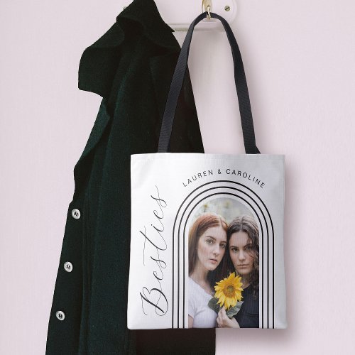 Modern Minimalist Besties BFF Photo Arch Tote Bag