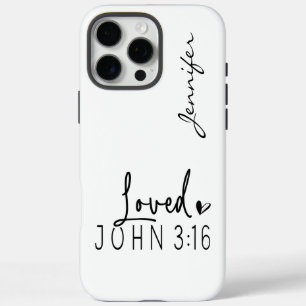 Modern Minimalist Bible Verse John 3:16 iPhone 16 Pro Max Case