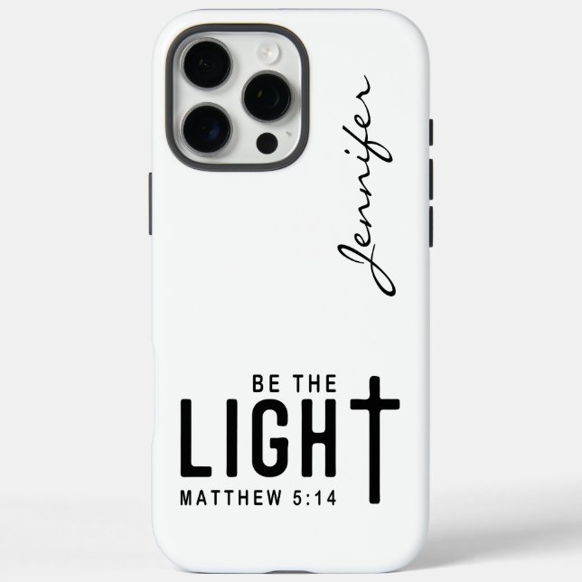 Modern Minimalist Bible Verse Matthew 5:14 iPhone Case-Mate iPhone Case (Back)