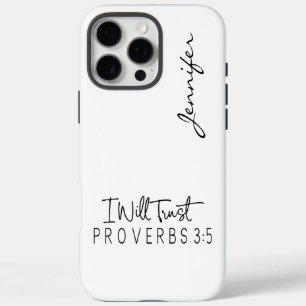 Modern Minimalist Bible Verse Proverbs 3:5 iPhone iPhone 16 Pro Max Case