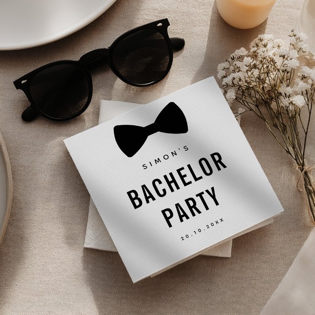 Modern Minimalist Big Bold Black Bachelor Party Napkins (Modern Minimalist Big Bold Black Bachelor Party Napkins)