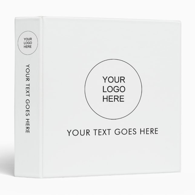 Modern Minimalist Binders Add Your Logo Text Here (Front/Spine)