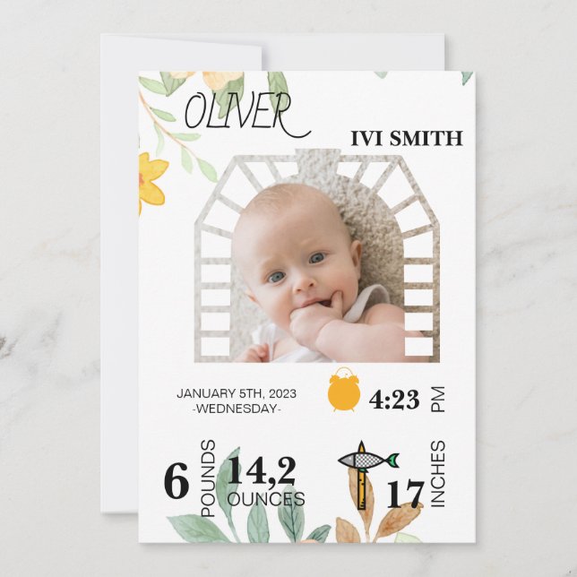 Modern Minimalist Birthday Instant  1st Birthday  Invitation (Front)