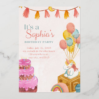  Modern Minimalist Birthday Invitation Card | Cust