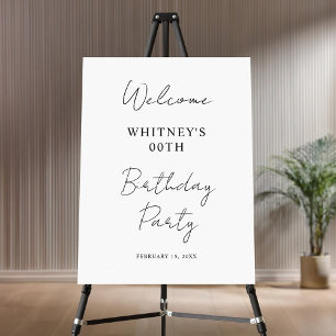 Modern Minimalist Birthday Party Sign