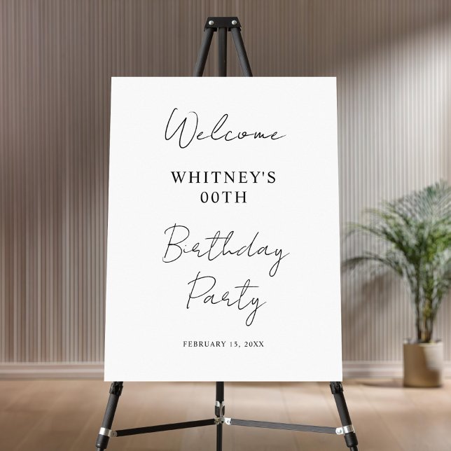 Modern Minimalist Birthday Party Sign (Creator Uploaded)