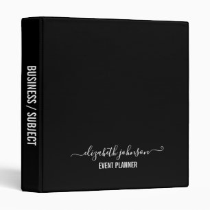 Modern Minimalist Black 3 Ring Binder