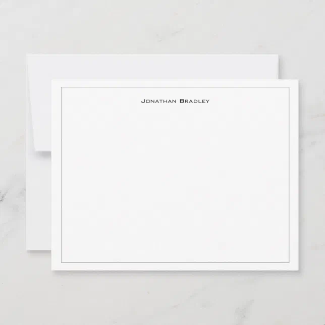 Modern Minimalist Black All Caps Typography Note Card | Zazzle