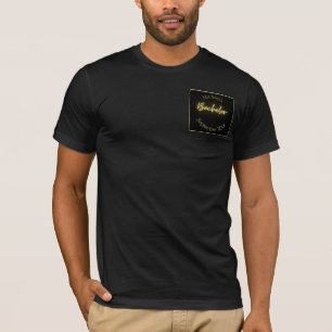 Modern Minimalist Black and Gold Bachelor Party  T-Shirt