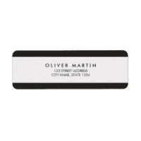 Modern Minimalist Black and Grey Address Labels