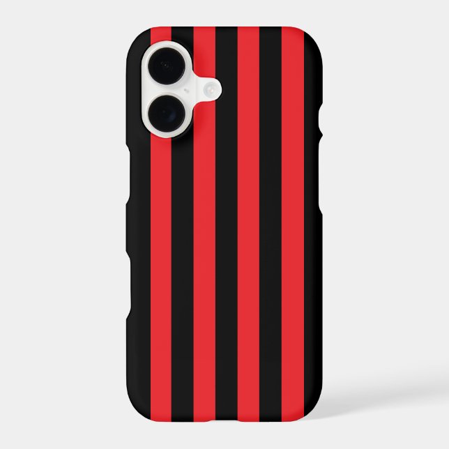 Modern Minimalist Black and Red Stripes Case-Mate iPhone Case (Back)