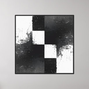 Modern Minimalist Black and White Abstract Art Canvas Print