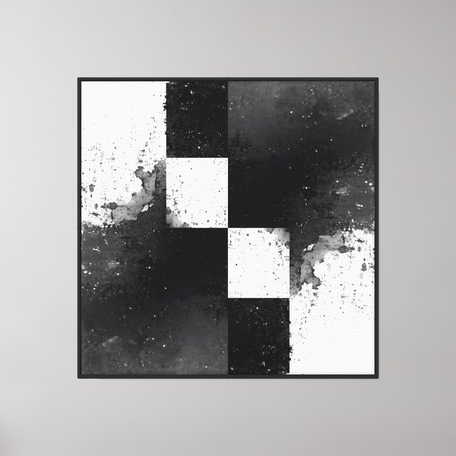 Modern Minimalist Black and White Abstract Art  Canvas Print (Front)