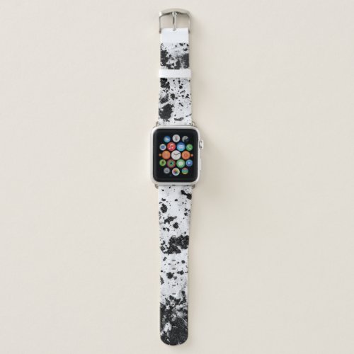 Modern Minimalist Black and White Abstract Pattern Apple Watch Band