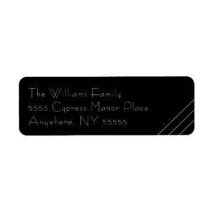 Modern Minimalist Black and White Address Label