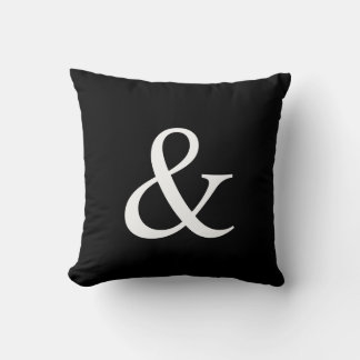 Modern Minimalist Black and White Ampersand Throw Pillow