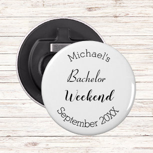 Modern Minimalist Black and White Bachelor Party Bottle Opener