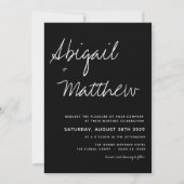 Modern Minimalist Black and White Boho Wedding  Invitation (Front)