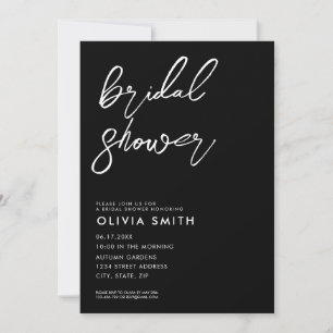 Modern Minimalist Black and White Bridal Shower Invitation
