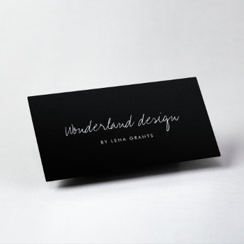 Modern Minimalist Black And White Business Card by LemonBox at Zazzle