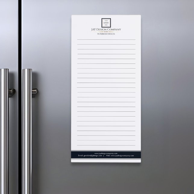 Modern Minimalist Black and White Business Logo Magnetic Notepad (Creator Uploaded)